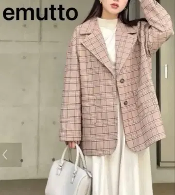 emutto 체크 무늬 테일러드 자켓