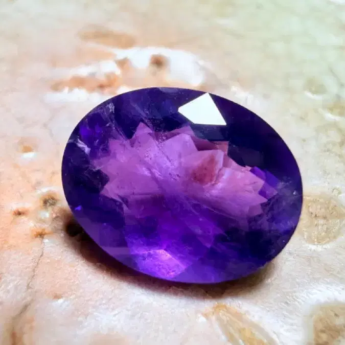 No.6371 천연 고퀄 브라질 자수정 다이야몬드커팅 4.3ct