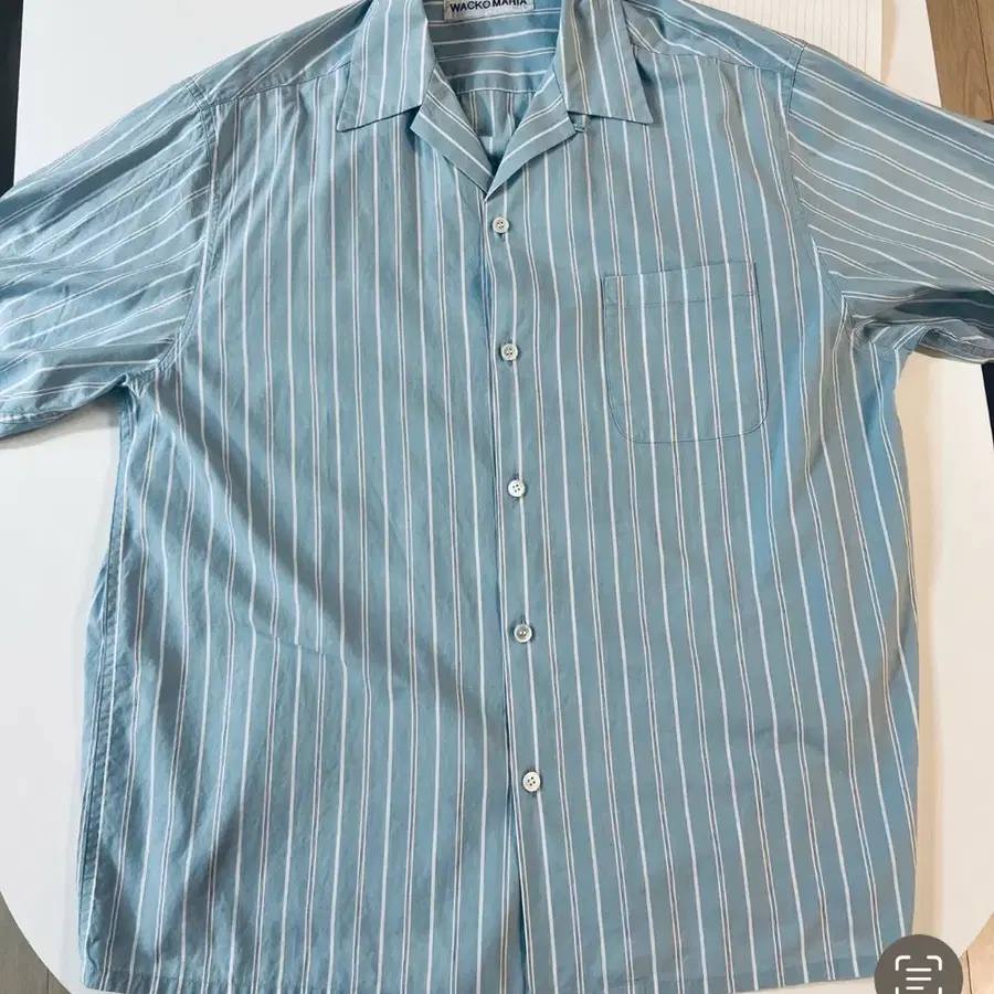 25ss 와코마리아 스트라이프 오픈 카라 셔츠 xl