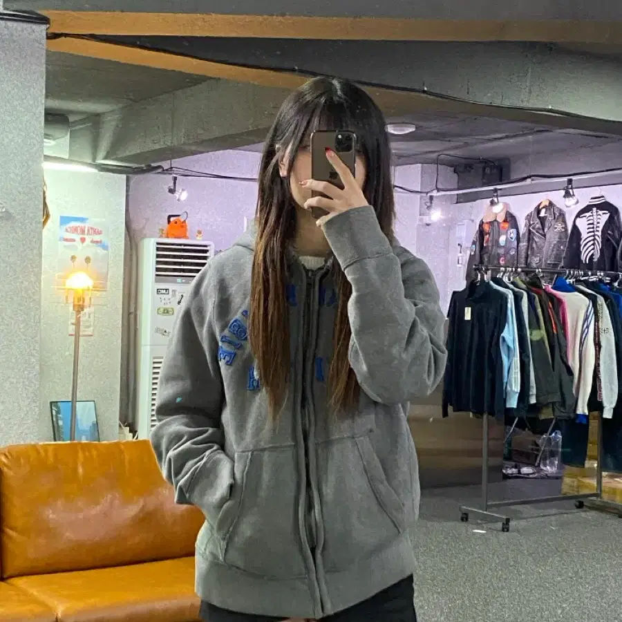 아베크롬비 앤 피치 빈티지 그레이 후드집업 B6267