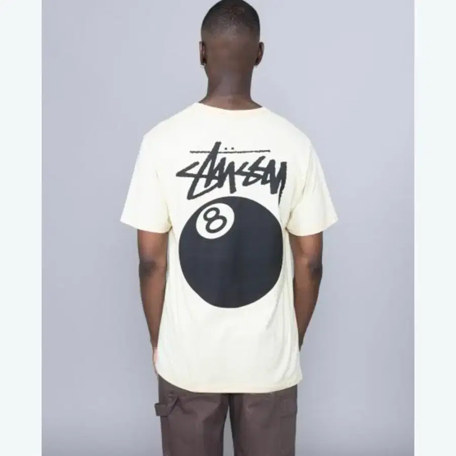 Stussy 스투시 8볼 티셔츠 페일 옐로 XL