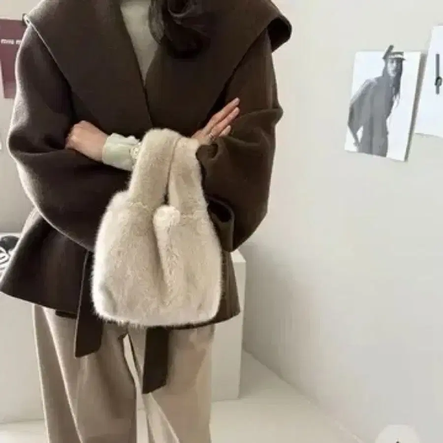 데일리룩 밍크피코탄백 펄아이보리 새상품
