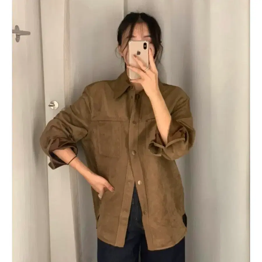 H&M 스웨이드 셔츠 자켓 L