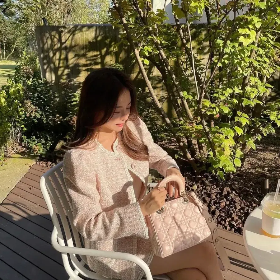 로아르 아옳이 핑크 트위드 자켓+스커트 셋업