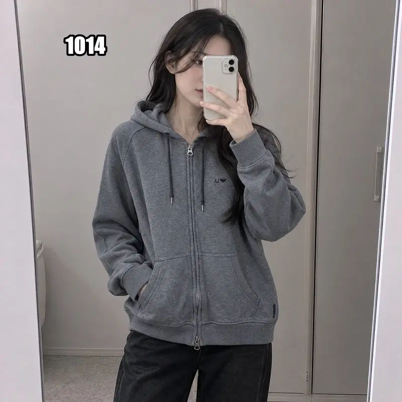 S 아르마니 진스 그레이컬러 긴  후드 집업