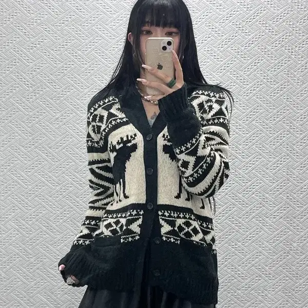 아베크롬비 빈티지 노르딕 코위찬 숄카라 버튼 가디건 S C15659