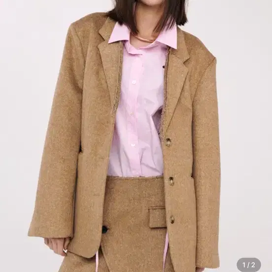 트웬티포티 Wool Collar Cutting Jacket 브라운 베이지 울자켓