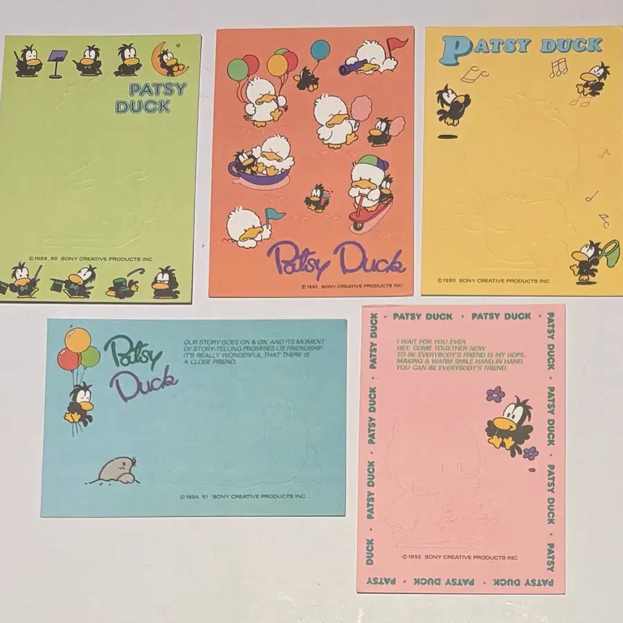 빈티지 고전문구 patsy duck 바른손문구 5장 일괄