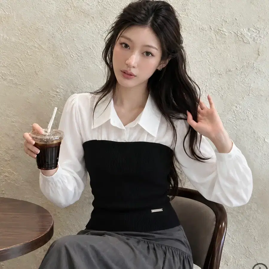 에고이스트 뷔스티에 셔츠 블라우스