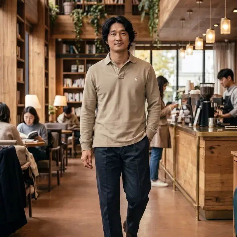폴로 랄프로렌 긴팔 카라티 베이지