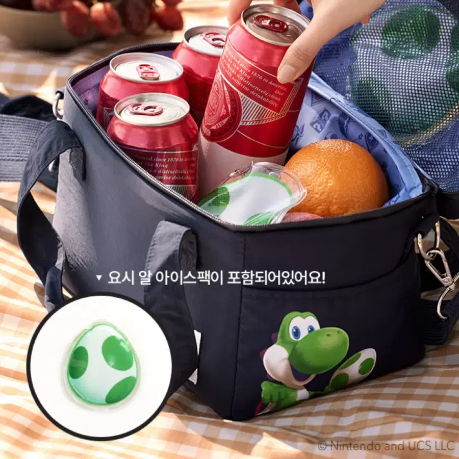 슈퍼마리오 갤럭시 요시 보냉백(요시알 아이스팩 포함)
