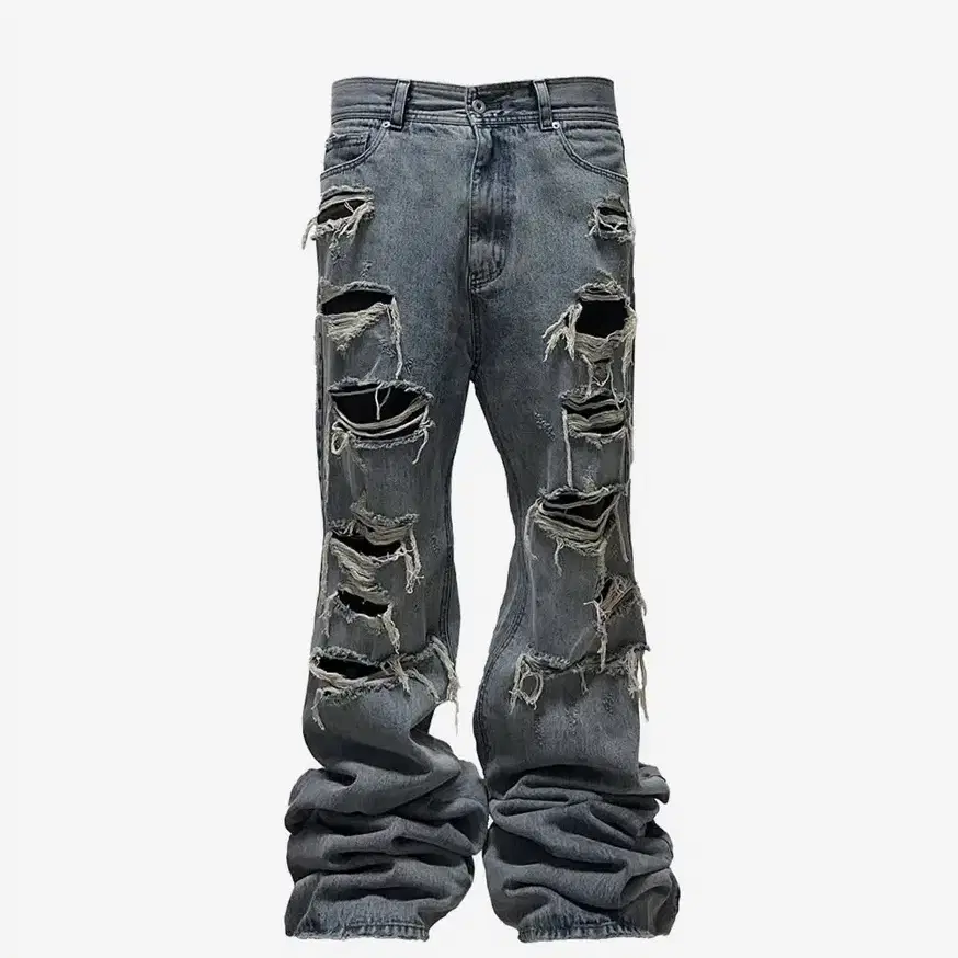 (오엠오) OMO Distressed Flared Jean - Blue