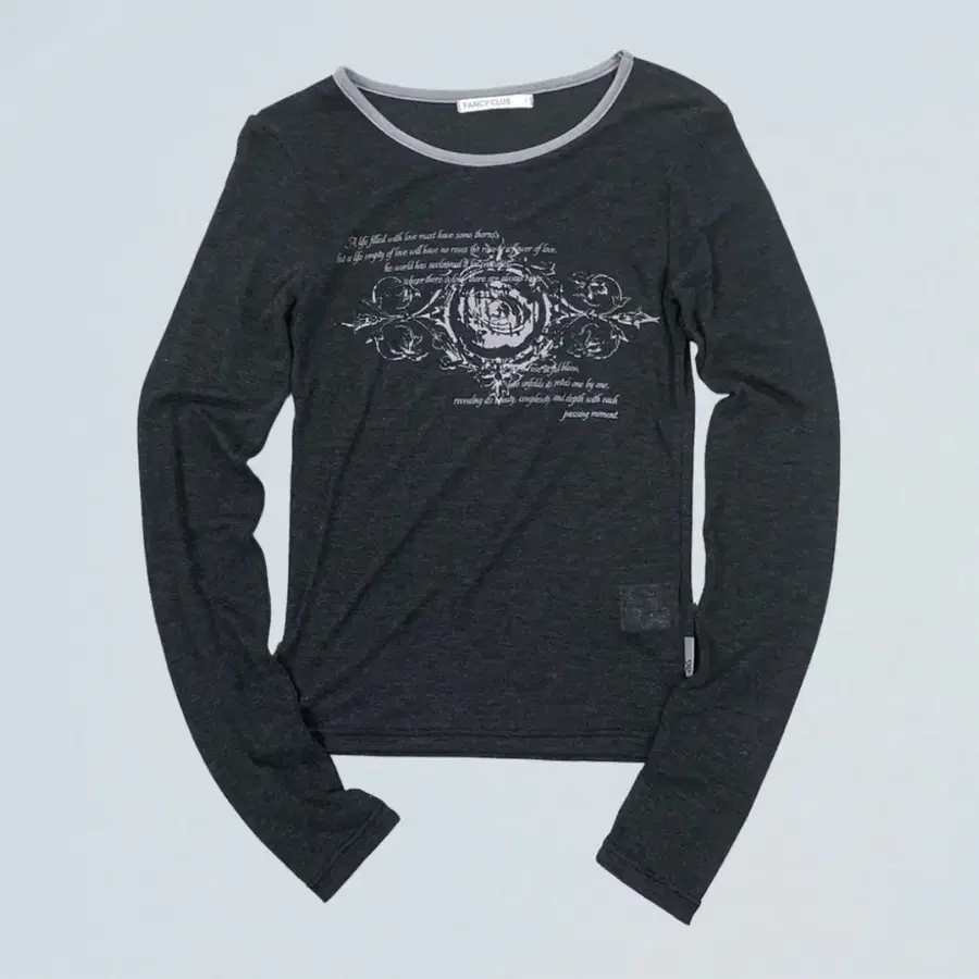 팬시클럽 ROSE SHEER LONG SLEEVE (CHARCOAL)_F24ZB070