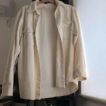 UNIQLO 코듀로이 긴팔 셔츠 아이보리 남성용