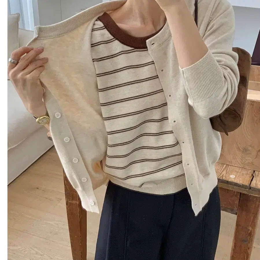 민지콩 레이어드 가디건