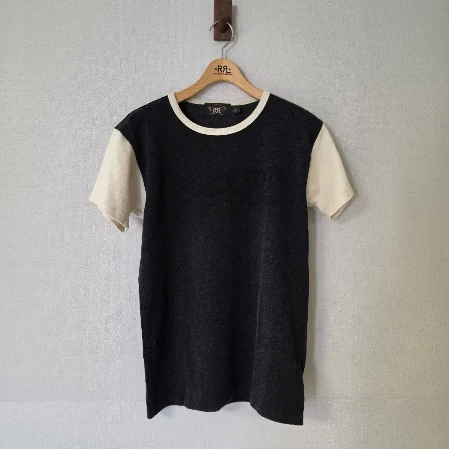 RRL 더블알엘 로고 링거 반팔 티셔츠 M