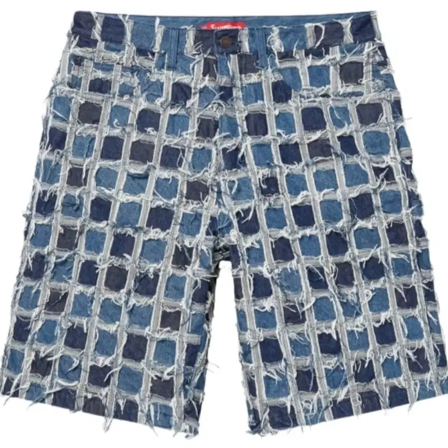 [30] 슈프림 프레이드 패치워크 배기 데님 쇼츠 워시드 블루  Supreme Frayed Patchwork Baggy Denim Shorts Washed Blue