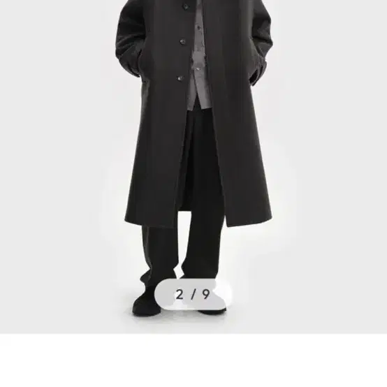 벨리에 맥시 멜톤 울 발마칸 코트 - 차콜 그레이M(100-105)