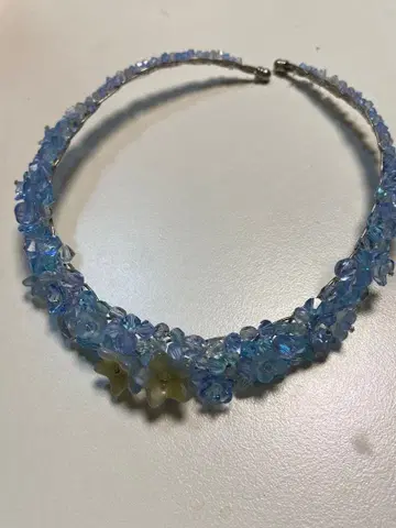 SWAROVSKI 블루 시원한 초커