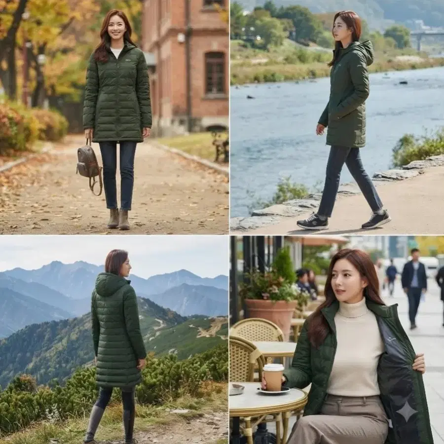 네파 양면 경량구스하프패딩 여 90
