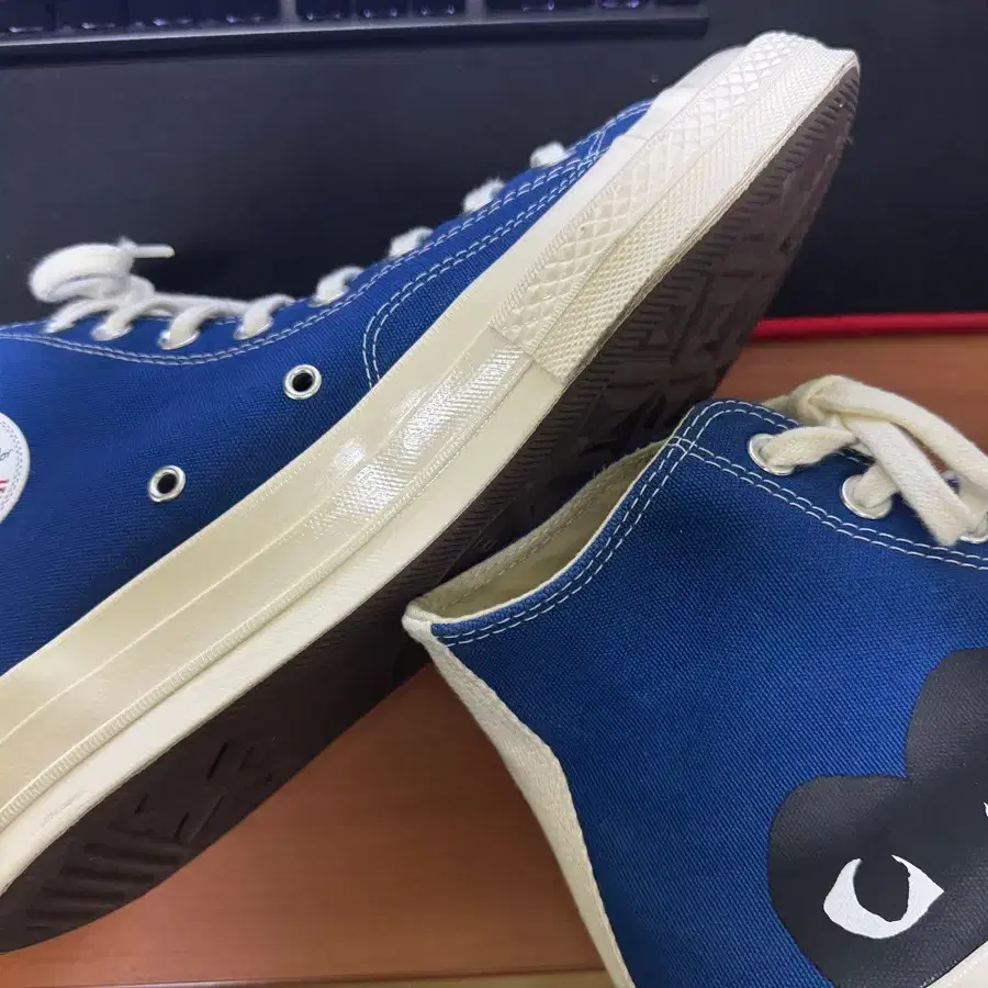컨버스 하이 척테일러 70s CDG 하트 블루 꼼데가르송