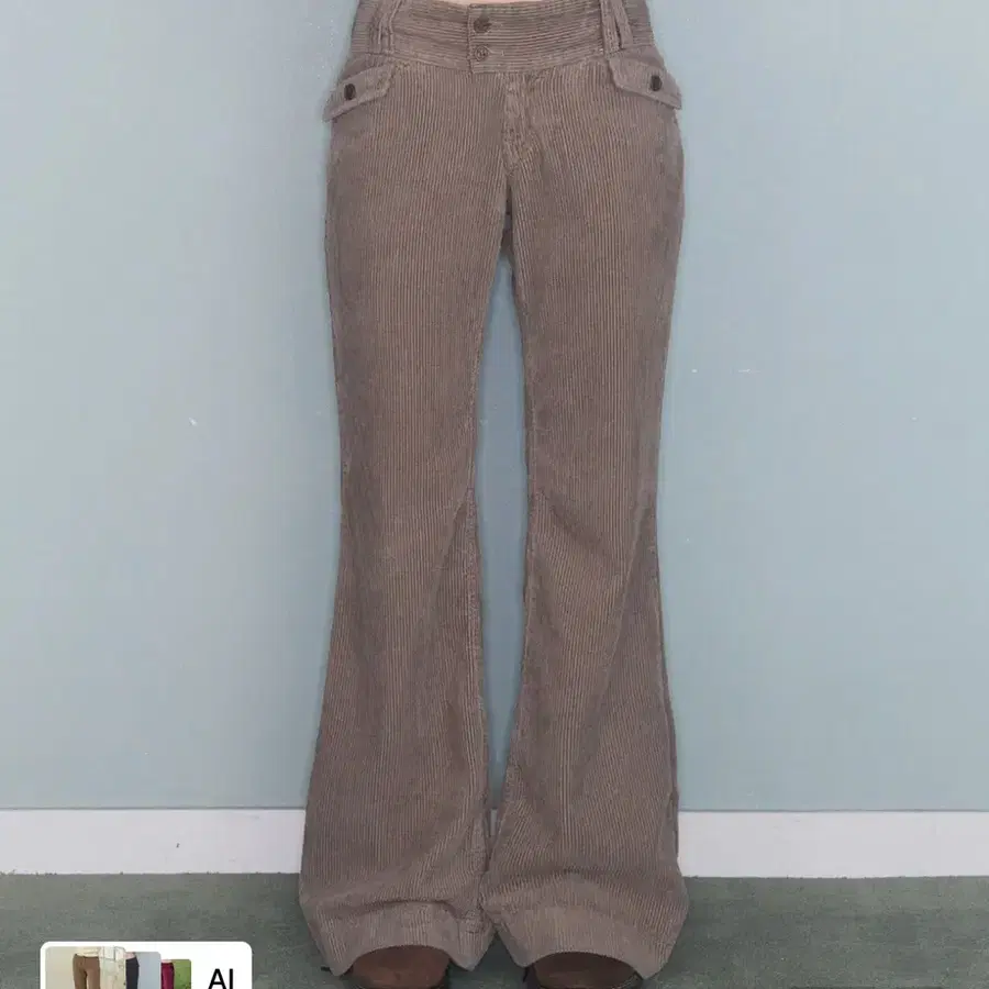 미레코 FLOWER LOW CODUROY PT BEIGE