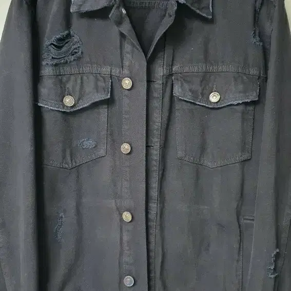 Bershka Denim 블랙대님 데미지자켓 105호 실측! S급! 드라이완료!