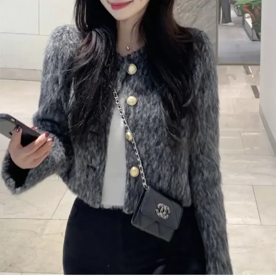 헤라 부클 퍼 트위드자켓 새상품