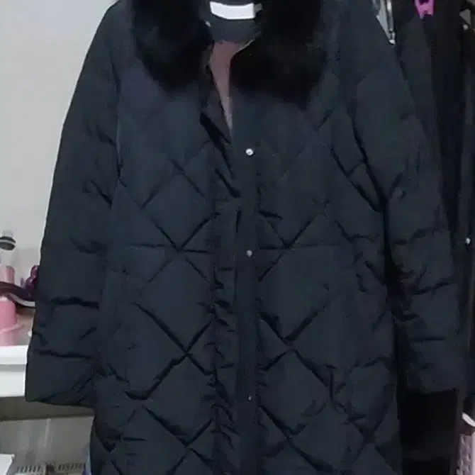 (올리비아하슬러) 모피카라 퀼팅 다운패딩66(95)