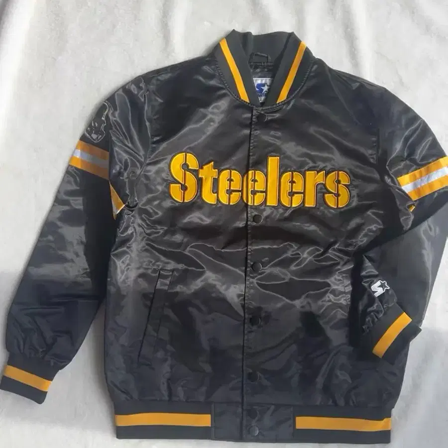 새상품 STARTER NFL 피츠버그 스틸러스 새틴 바시티 자켓 L