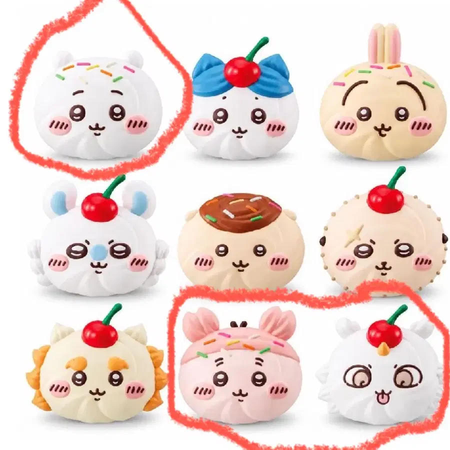 먼작귀 치이카와 휘핑 마그넷 일괄 판매(치이,카니,아노코)