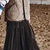 비이커 진카키브라운 신상 코듀로이 밴딩스커트 폴1386