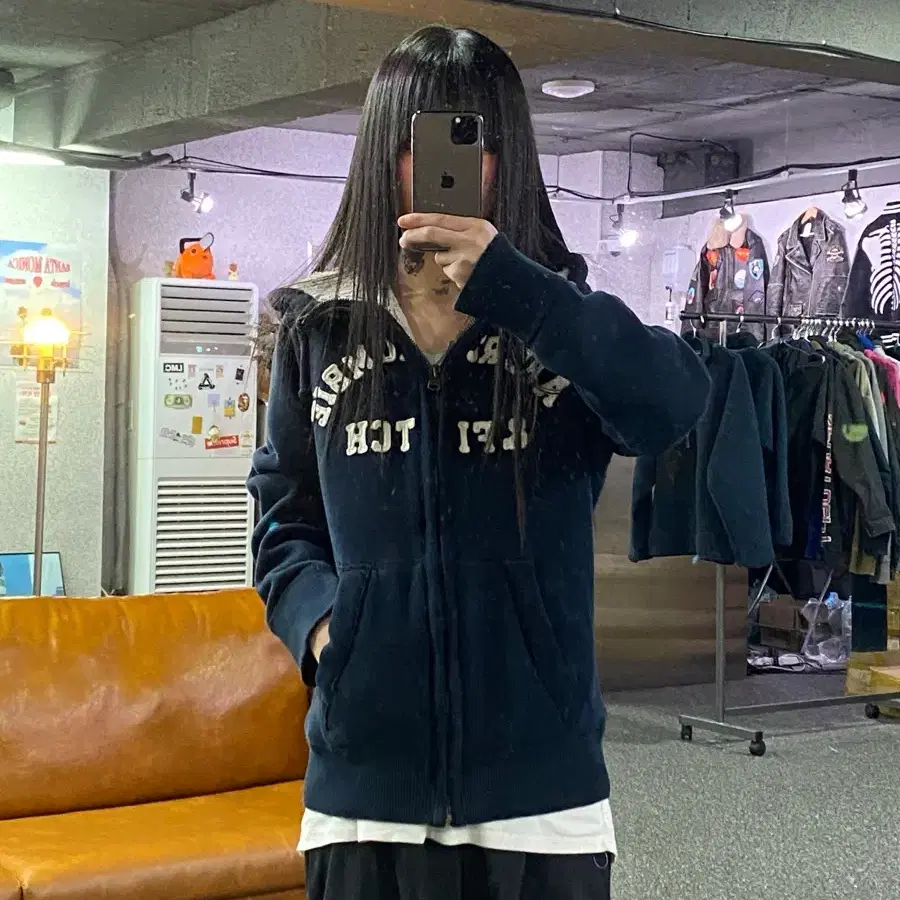 아베크롬비 스펠아웃 쉐르파 네이비 후드집업B6277
