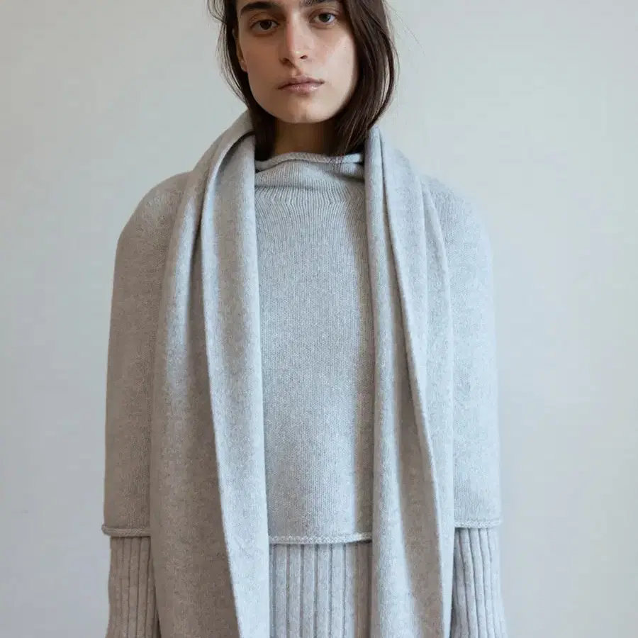 EHRE Baby Alpaca Blend Ribbed Top [Grey]