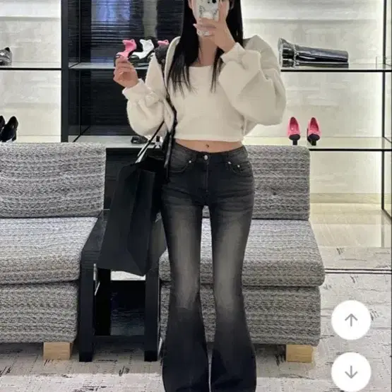 에이블리 흑청 로우라이즈 부츠컷