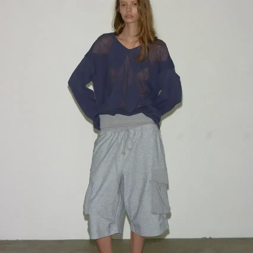 (1 사이즈) 에스이오 카고 쇼츠 헤더그레이 FOLDOVER WAIST CARGO SHORTS HEATHER GRAY