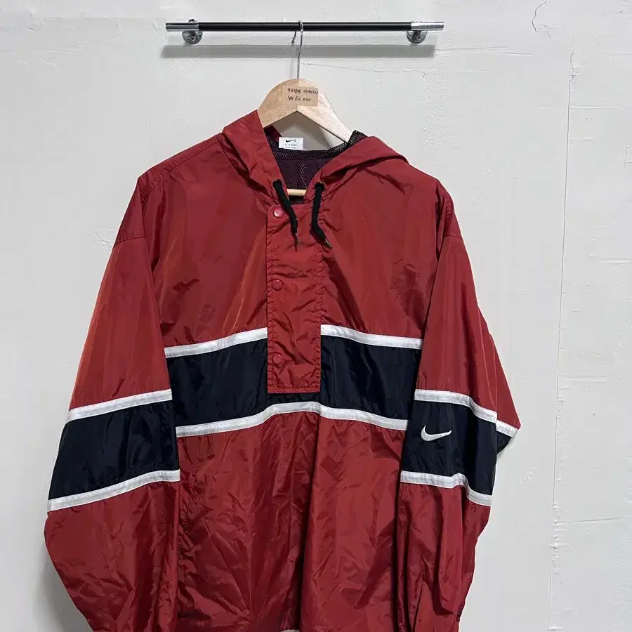90s 올드 나이키 올드스쿨 오렌지 아노락 풀오버 자켓
