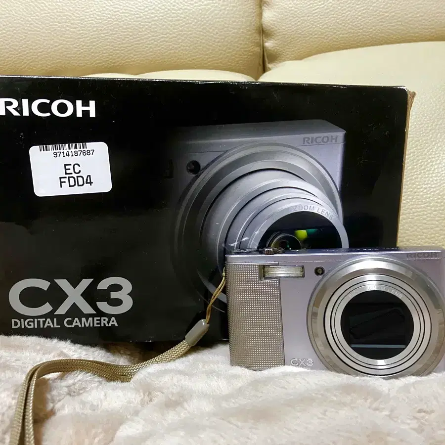리코 RICOH CX3 디지털카메라 (라벤더톤 실버) 풀박스 세트