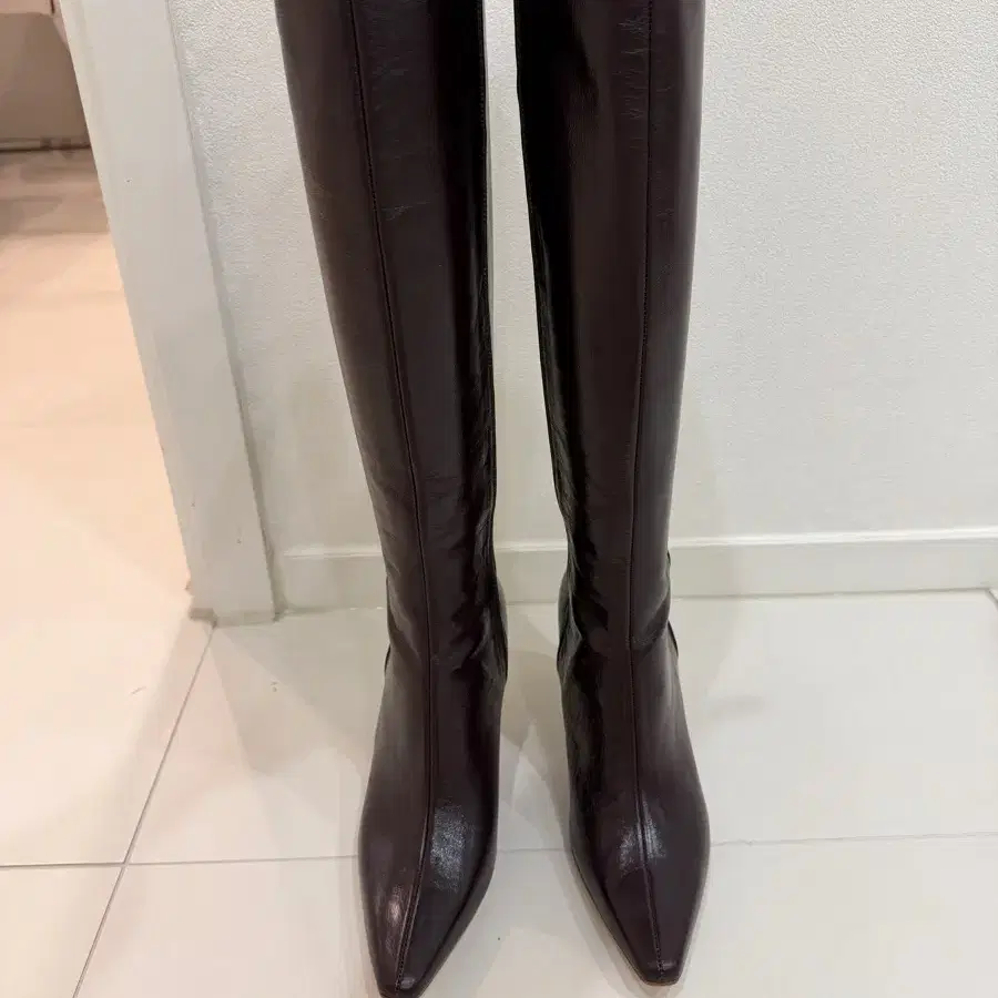 Cle 롱부츠 버건디 235
