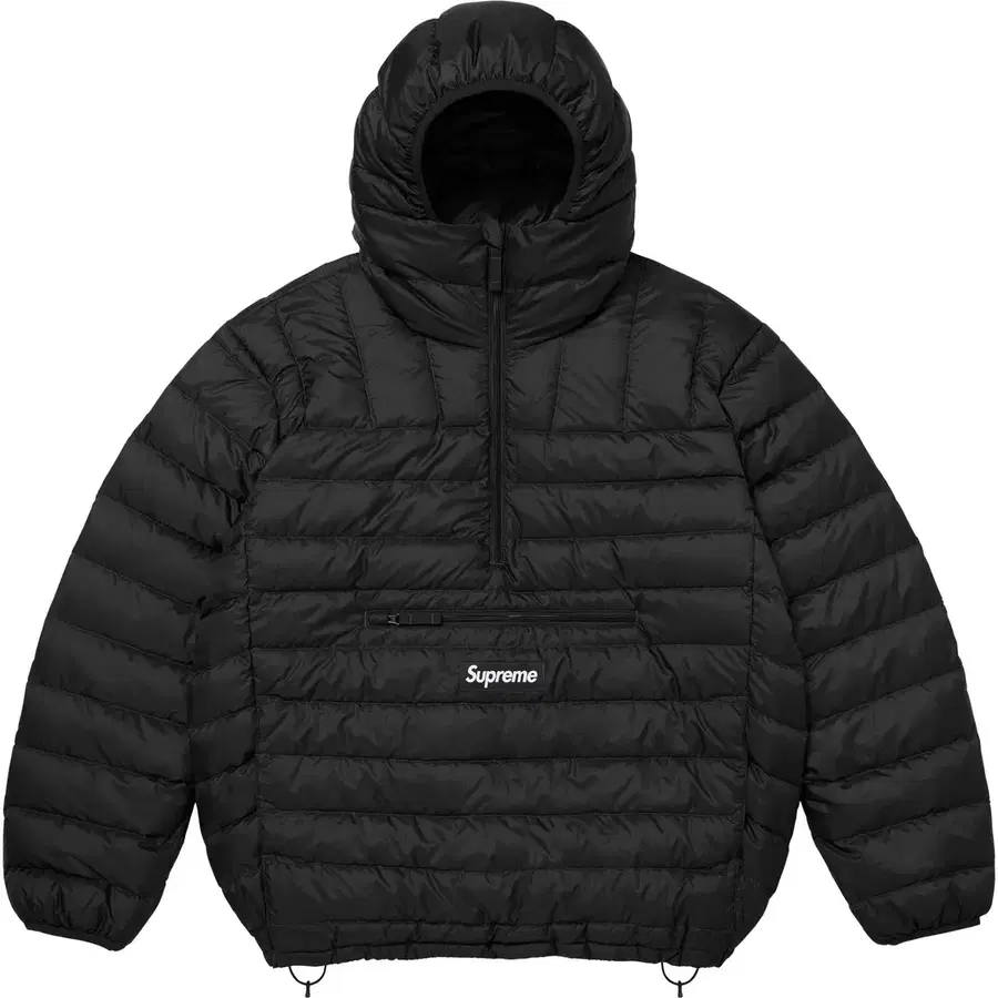 슈프림 마이크로 다운 하프 집 후드 풀오버 블랙 - 26FW L