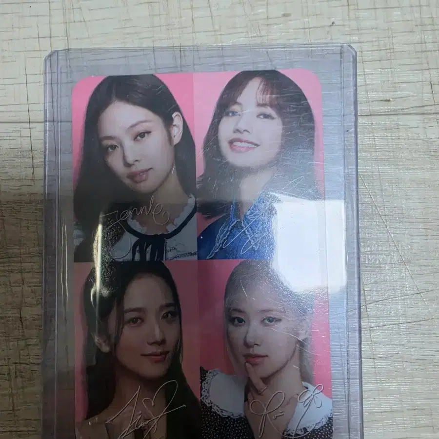 블랙핑크 네명 프린트사인 카드