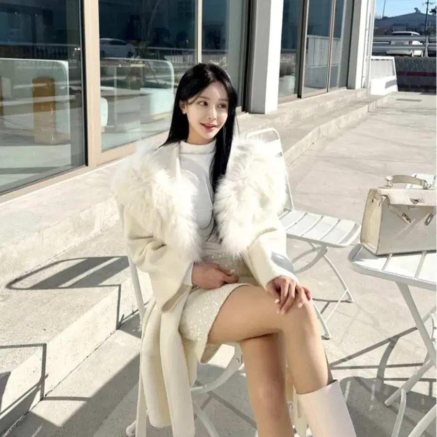 [새상품/고퀄] 숄더 라운드 하프 퍼코트 핸드메이드 울코트 수입의류
