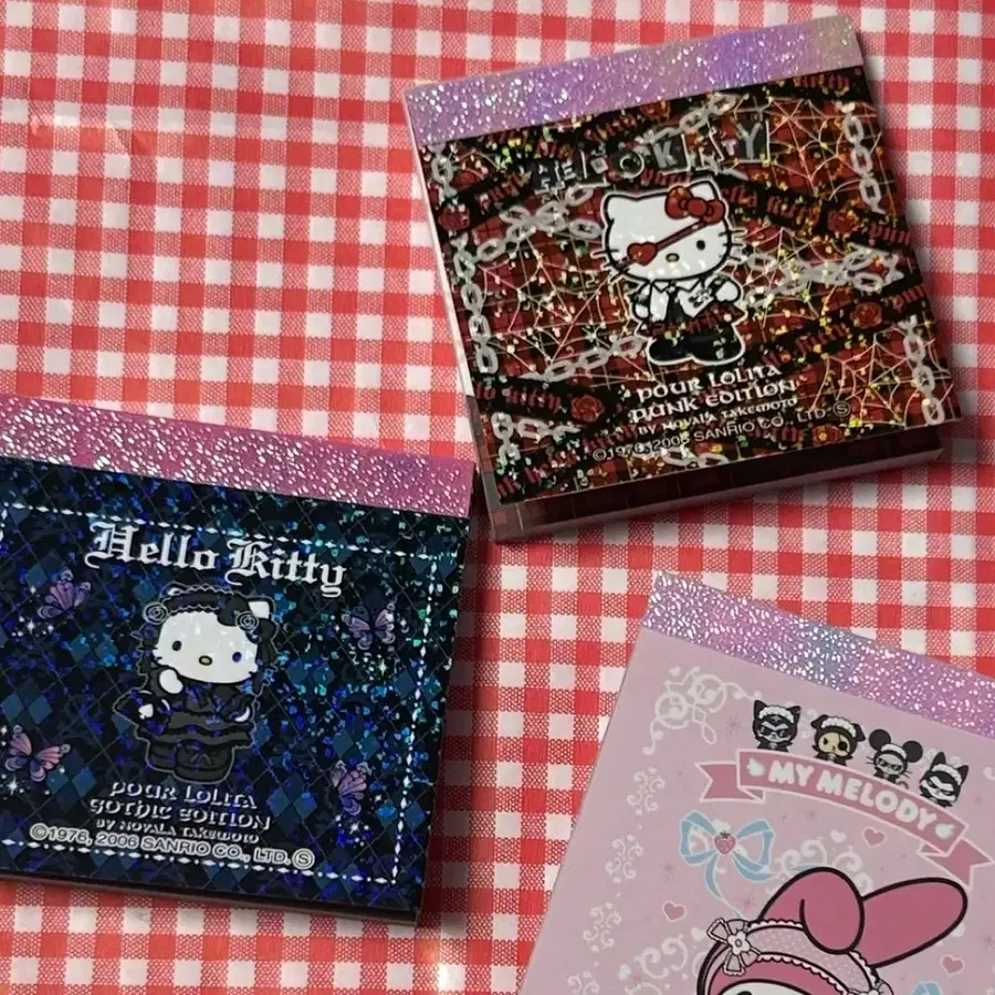 (일괄) 고스로리 펑크 키티 메모지 고스 로리타 노바라 고전문구 키티스트랩 킽스 메이드키티
