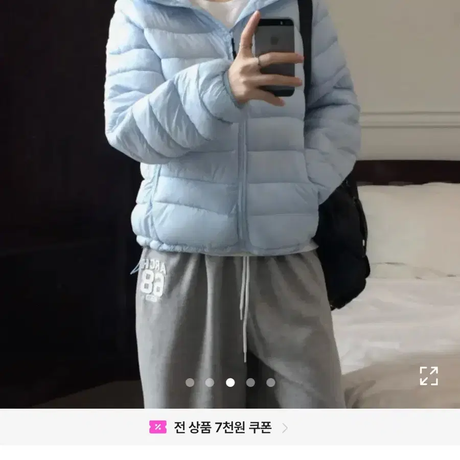 selez 경량 패딩 하늘색 완전 새상품