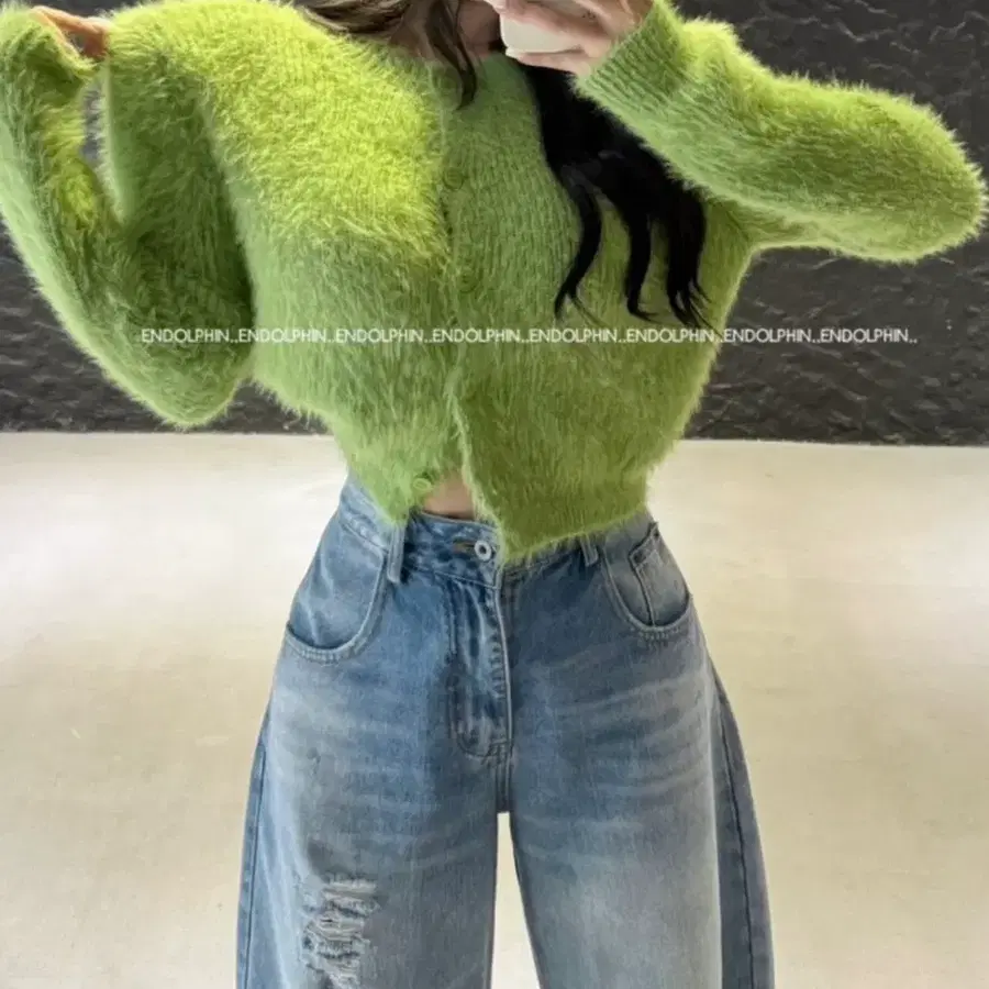 <연두> 엔돌핀 밍크 가디건