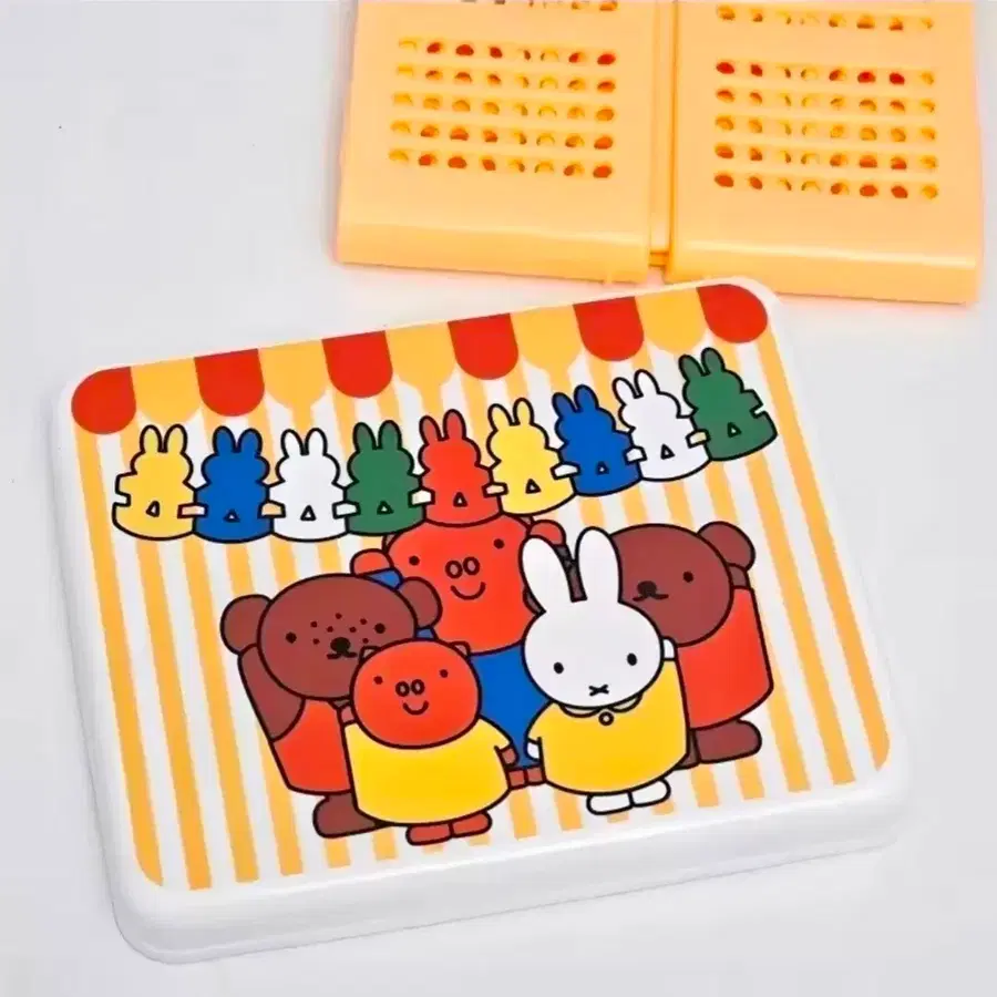 (업체배송) 수입 귀여운 미피 바구니형 접이식 뚜껑 미니 수납함_노랑
