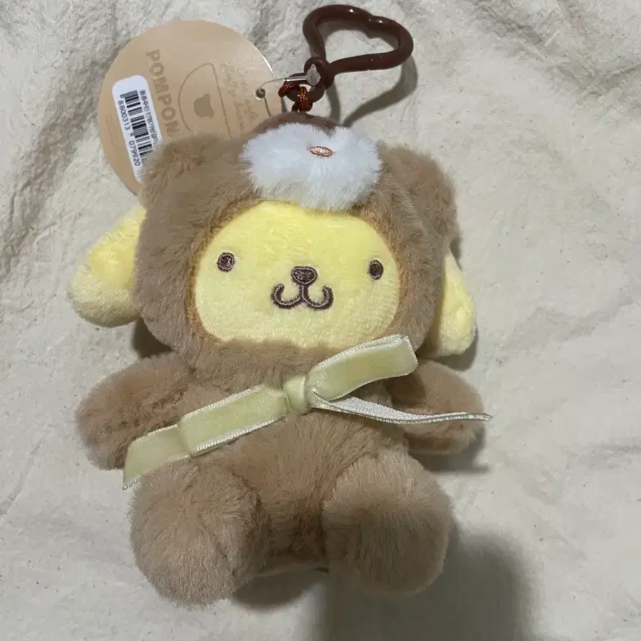 카페곰 브라운톤 털인형, 폼폼푸린 라떼베어 13cm