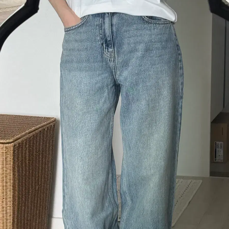 탑텐 와이드 데님 24사이즈 - 라이트블루