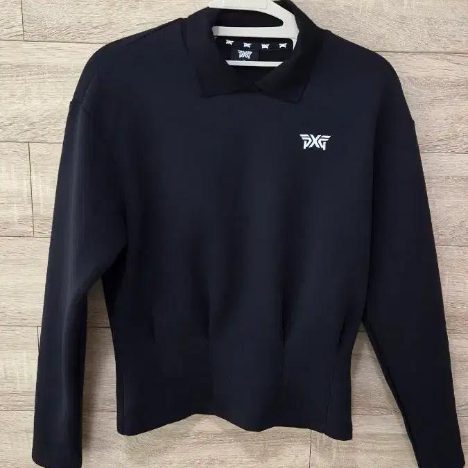 PXG 여성 블랙 긴팔 카라 티셔츠 XS