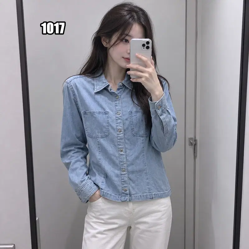 XS 폴로 랄프로렌 데님 투포켓 청셔츠